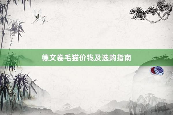 德文卷毛猫价钱及选购指南